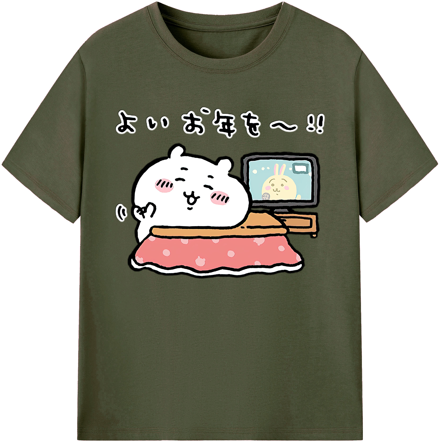（画像用） ちいかわ ちいかわ Chii-kawa chiikawa 綿100％ メンズ半袖Tシャツ｜肌触りやわらか＆通気性